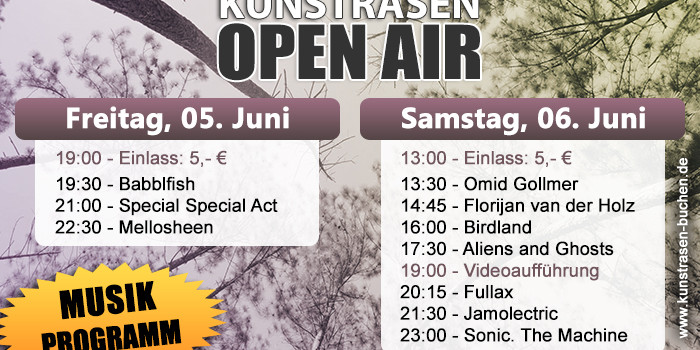 Line-Up Kunstrasen Open Air 2015